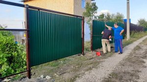 Ворота откатные из профлиста.