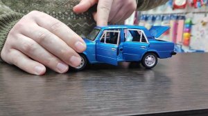 Обзор машинки ВАЗ-2106 "Жигули" ( Автолегенды СССР) 1:24 синяя #ваз2106 #обзормашинок