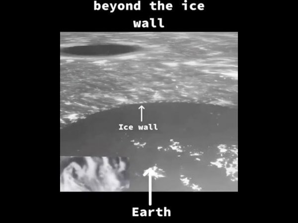 Кадры нашей плоской Земли 1969 года с "Аполлона-11". Вы можете увидеть землю за ледяной стеной