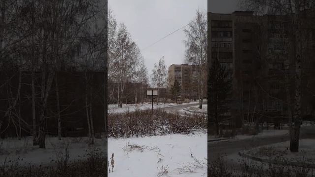 В Караганде наступила зима - на берёзовой аллее 19 мкр в Макене - 3 ноября 2021 год
