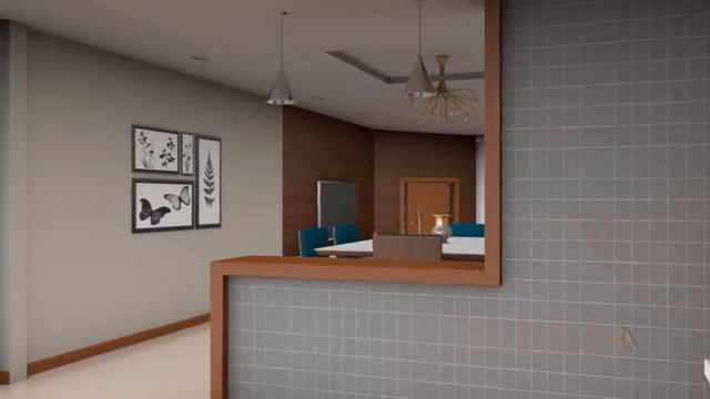 Planta 3D com três Quartos e Cozinha Americana смотреть онлайн