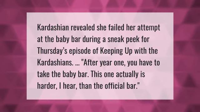 How do you beat a baby bar?