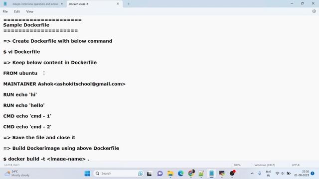 Creating Dockerfile смотреть онлайн