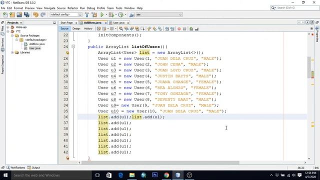 How To Populate JTable From ArrayList In Java Using NetBeans With Source Code смотреть онлайн