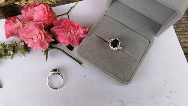 Как выглядит кольцо с сапфиром и бриллиантами смотреть онлайн