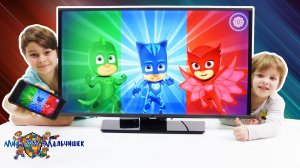 ДАНЯ и ЭРИК играют в приложение PJ MASKS (ГЕРОИ В МАСКАХ)!