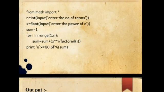 PYTHON CODE FOR e^x смотреть онлайн