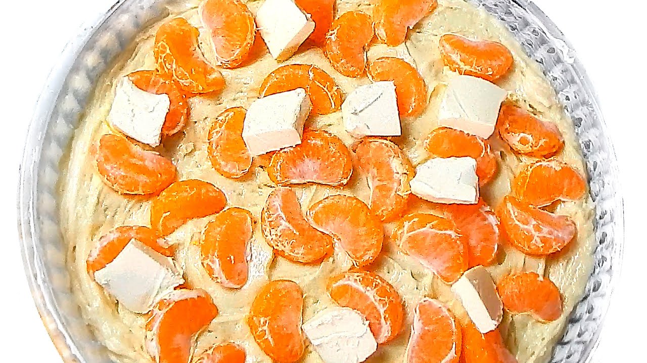 Пирог на Новогодний стол с мандаринами. Пальчики оближешь и очень просто! смотреть онлайн