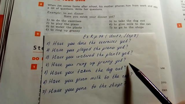 Unit 2, Step 7, Ex. 8 / ГДЗ. Rainbow English. 1 часть. 7 класс. Учебник смотреть онлайн