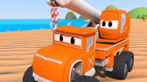 Акула Марти и Буксир Мо соревнуются!  | Маверик из городка Монстр Траков | Car City World App