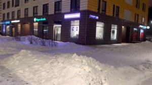 Вечерняя прогулка по ЖК Саларьево Парк около метро Саларьево, февраль 2023 г.