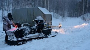 Гора Кушай - зимнее путешествие на снегоходе. Ночуем в лесу на холоде.