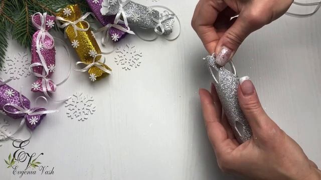 ИГРУШКИ на ЁЛКУ ? КОНФЕТЫ из ГЛИТТЕРНОГО ФОАМИРАНА ?  Christmas decoration ?