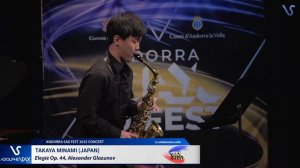 ANDORRA SAX FEST 2023: Takaya Minami (Japan) plays Elegie Op. 44, Alexander Glazunov