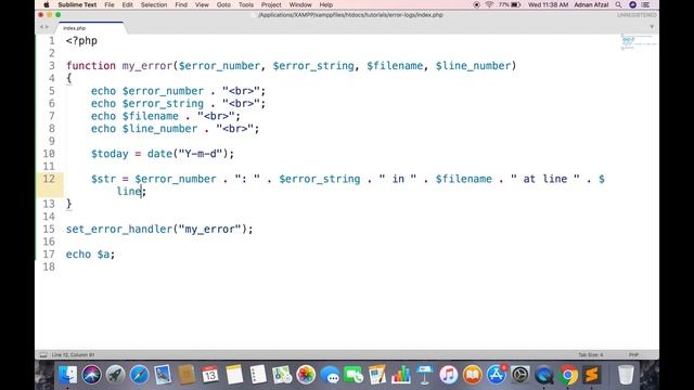 Custom error handler - PHP смотреть онлайн