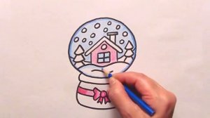 Как Нарисовать Снежный Шар❄️Нарисовать Снежный Шар Поэтапно❄️How to Draw a Snow Globe