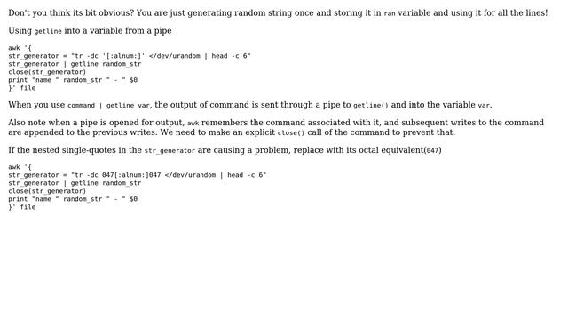 Unix & Linux: How can I add random string for each line? (6 Solutions!!) смотреть онлайн