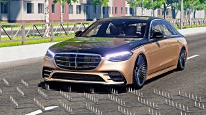 Массовые автомобильные аварии с шипами на полосе #101 – BeamNG Drive