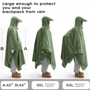 Водонепроницаемый плащ дождевик 3 в 1.