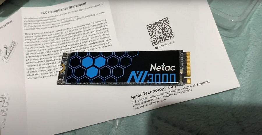 Жесткий диск Netac M2 NVMe 500Гб / распаковка с AliExpress