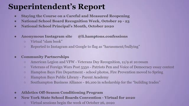 Board of Education Meeting - 10-13-20 - Hampton Bays Schools смотреть онлайн