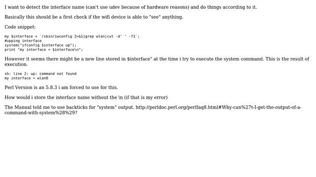 Unix & Linux: detect interface name with perl смотреть онлайн