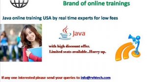 Java online training USA by real time experts for low fees cost price