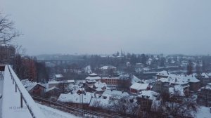 Снегопад в Берне, Швейцария Бинауральная прогулка по Берну, Старому городу зимой в снегу