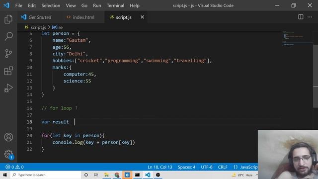 Javascript Looping Complex Objects Key & Values Using Object.entries() Method & For in Loop