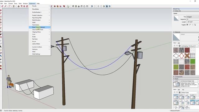 WIRES AND CABLES in SketchUp - Wire Tool Extension
