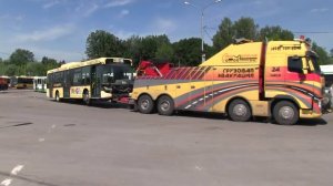 Грузовой эвакуатор Эвакуация автобуса