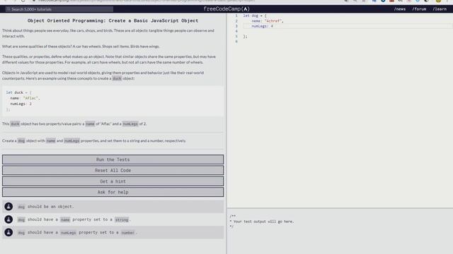 Object Oriented Programming: Create a Basic JavaScript Object