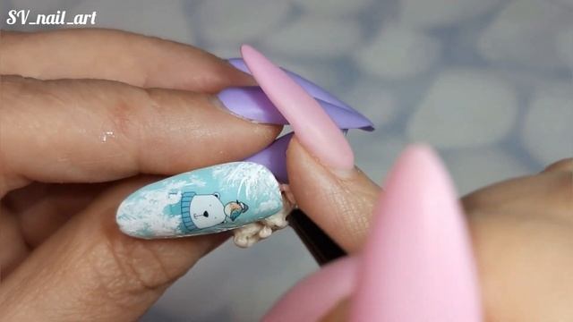 Новогодние дизайны за 5 минут! Зимний маникюр / Зимний пейзаж ногтей/ Быстрый дизайн ногтей!