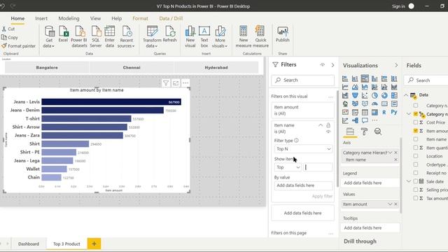 Power BI Desktop Tips and Tricks (7/100) - How to find Top 10 Products