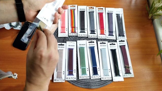 Обзор товара Нейлоновые ремешки для Apple Watch, арт.011802 - купить оптом на нашем сайте смотреть онлайн