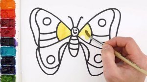 Рисуем и раскашиваем цветочек и бабочку!\\ Рисование для девочек! Давайте рисовать  вместе!