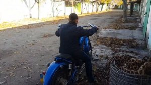 Включение, работа и движение мотоцикла (кастом) Урал м72м (К-750)