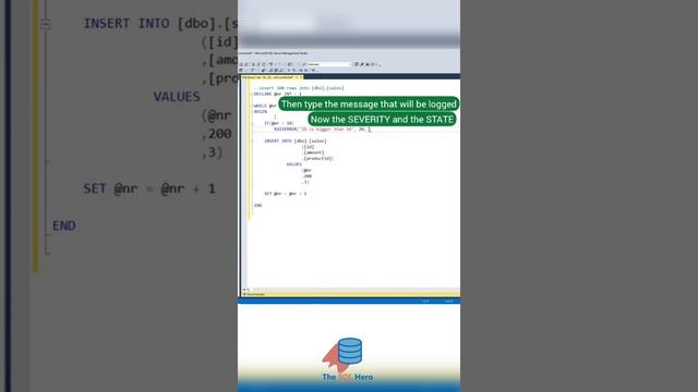 It's simple to raise an error in SSMS #SQL #sqlserver  #database #ssms #dba #data #dataanalytics