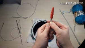 Самодельная игла для ковровой вышивки из спицы.