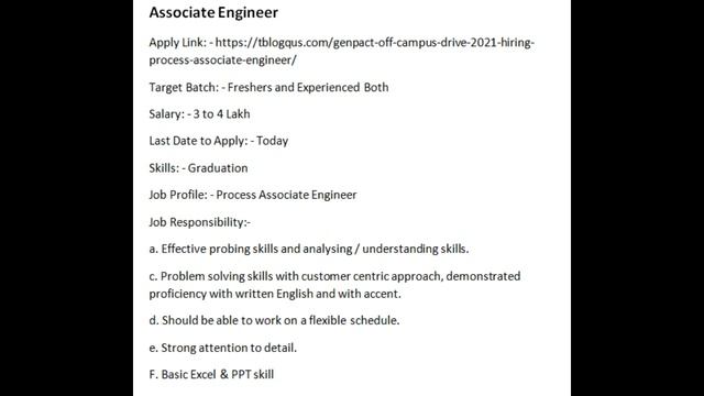 Genpact off Campus Drive 2021 Jobs 2020 batch Hiring Process Associate Engineer|| Jobs for you смотреть онлайн