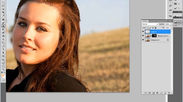 Photoshop CS5 tutorial: Refine Edge Tool - Remove Flyaway Hairs