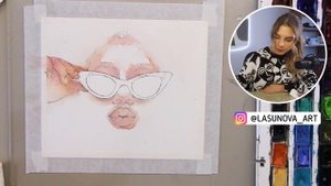 Рисуем портрет акварелью: как нарисовать женское лицо? Акварельный портрет.