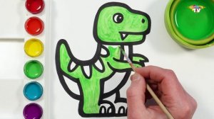 Динозавр Тираннозавр Рекс - Рисование, раскрашивание для детей