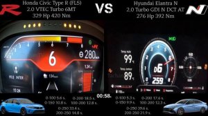 2023 Hyundai Elantra N DCT vs 2023 Honda Civic Type R Acceleration and Stock Exhaust Sounds