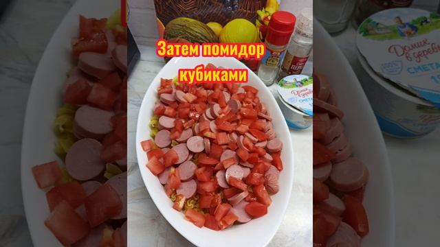 Запеканка из макарон с сосисками