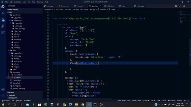 Create a Quiz app in Django | Django Project | Django + Vue.js | Django Tutorial Project Part -2 смотреть онлайн