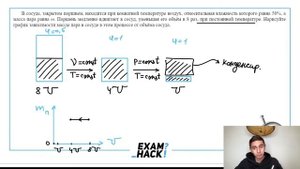В сосуде, закрытом поршнем, находится при комнатной температуре воздух, относительная - №28976