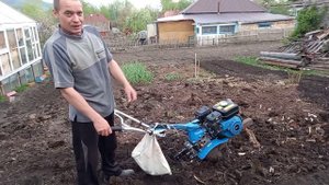 Вспашка огорода мотоблоком прорабом700