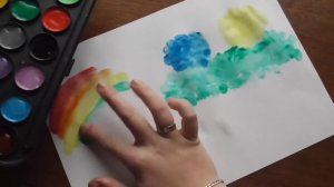 Рисуем овечек пальцами Рисунок красками Видео для детей