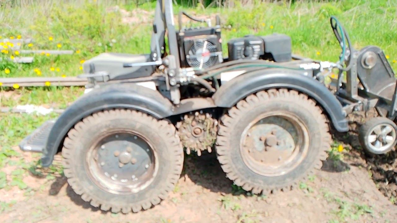 Колéсный бортоповоротный испытания с фрезой.